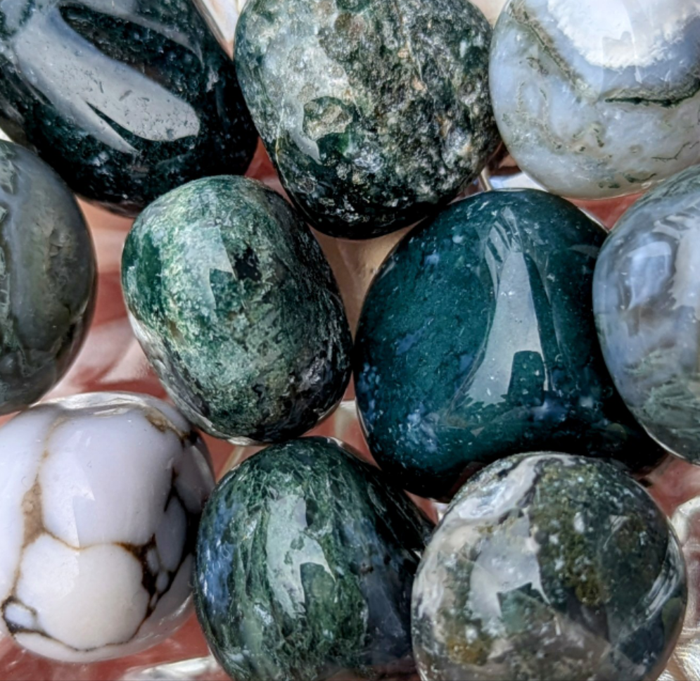 Moss Agate Tumble