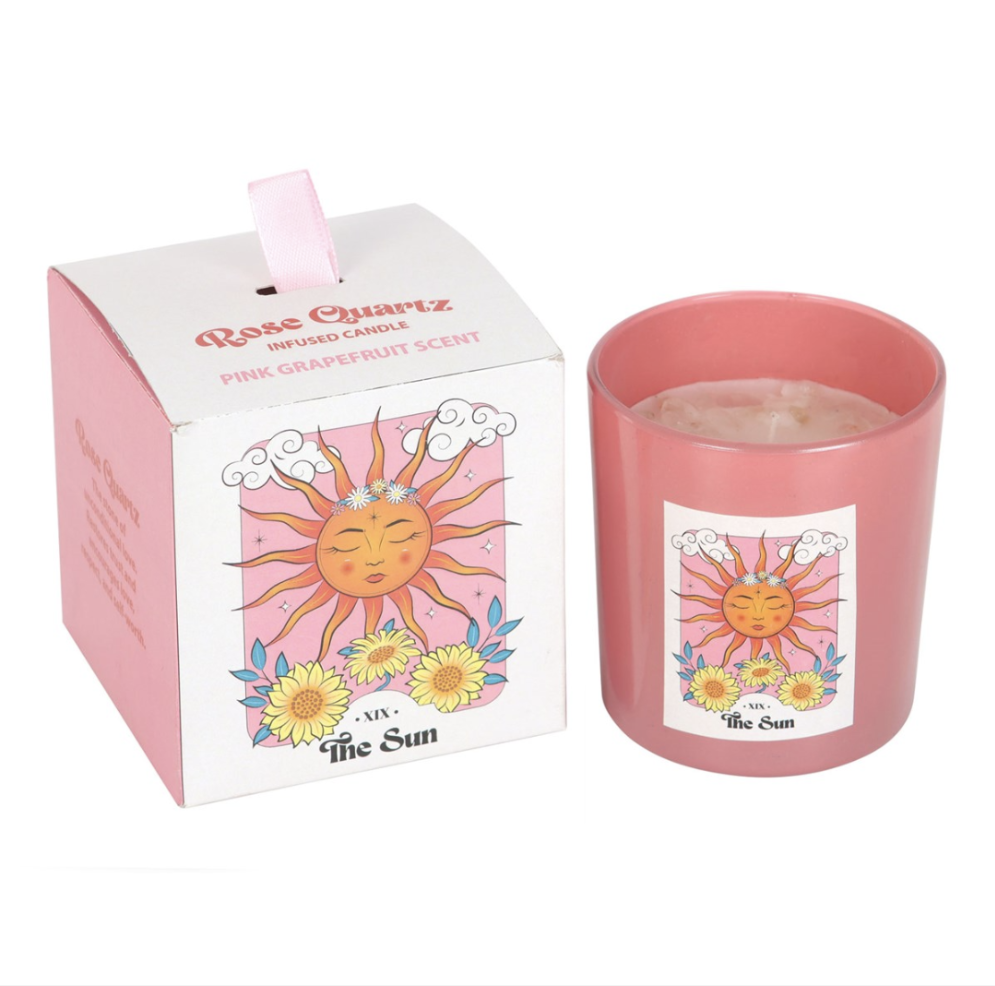 The Sun Tarot Crystal Candle