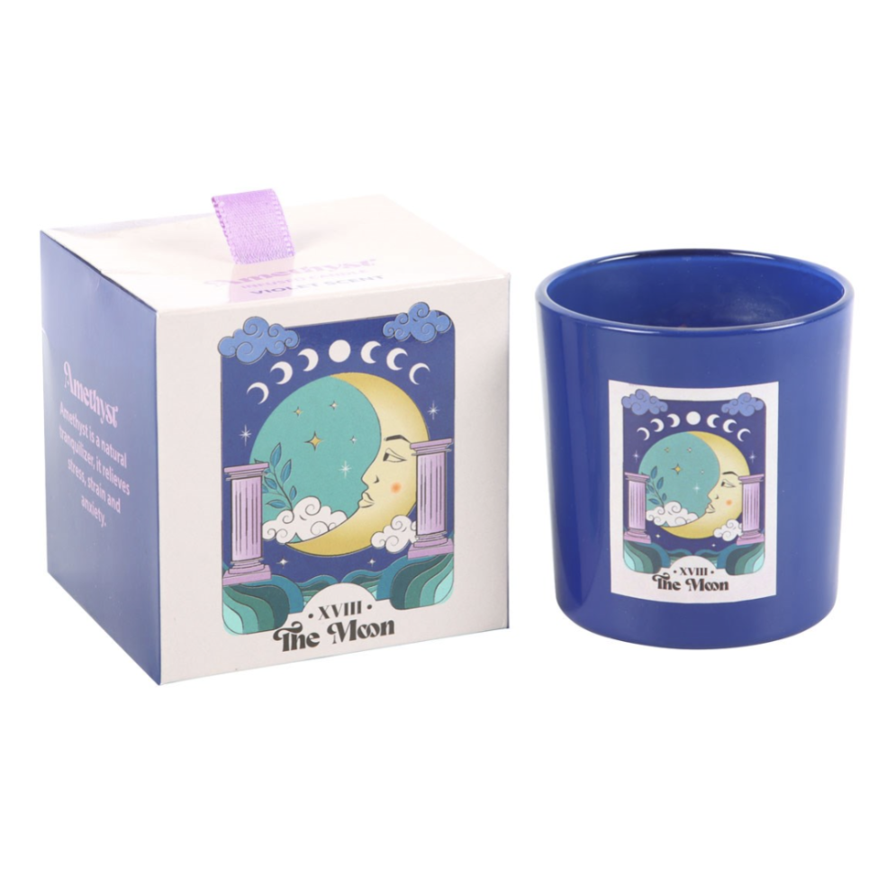 The Moon Tarot Crystal Candle