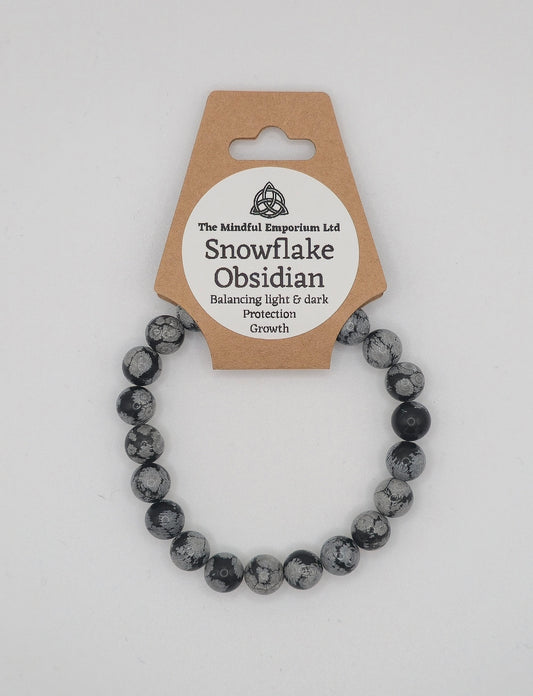 Snowflake Obsidian 8mm Bracelet