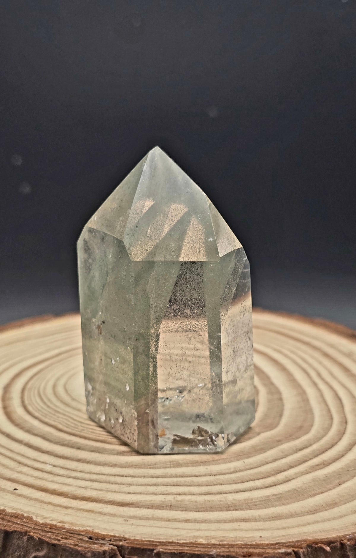 Brazilian Chlorite tower (Clear Quartz with Chlorite inclusions)