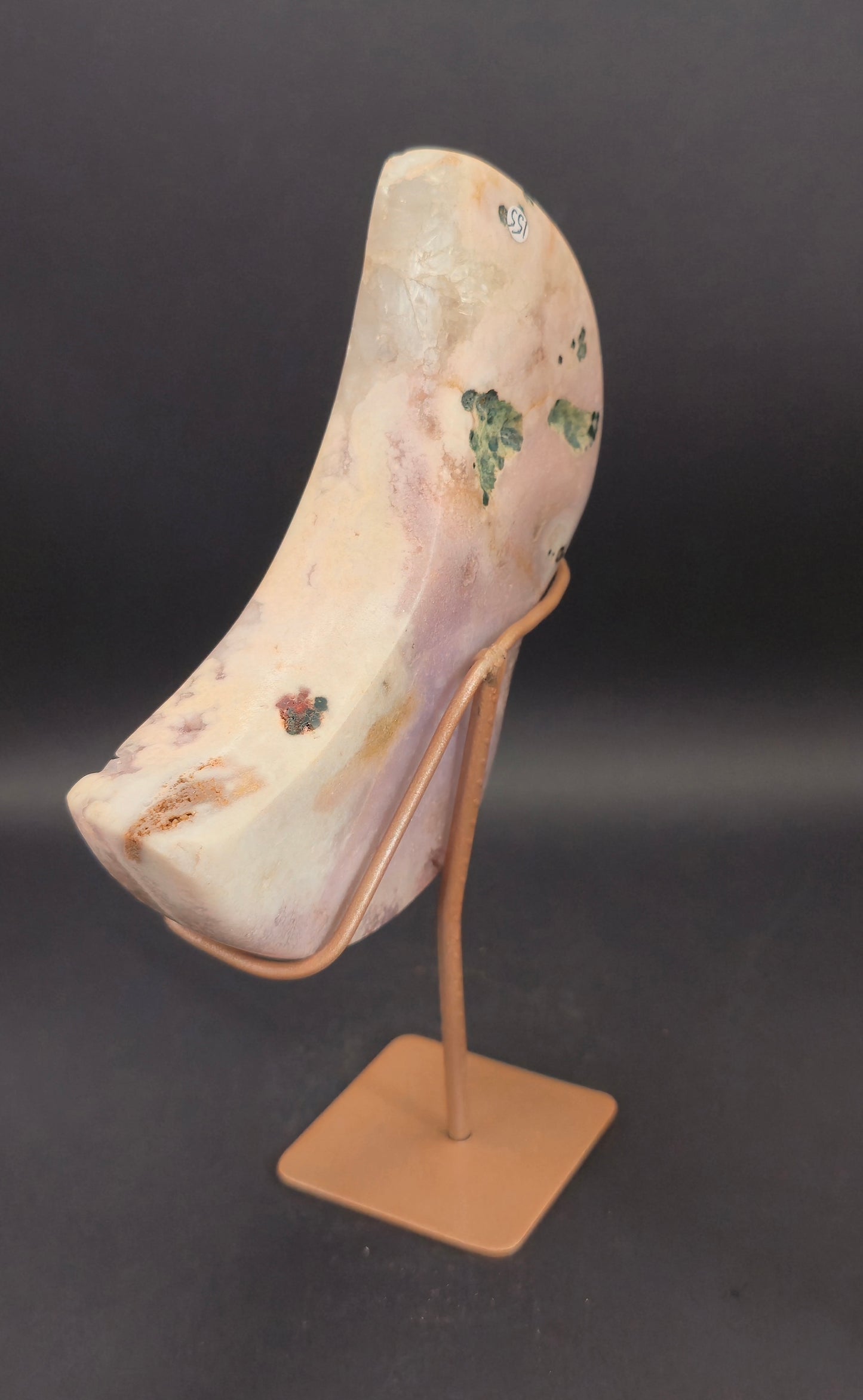 Pink Amethyst Moon on Stand