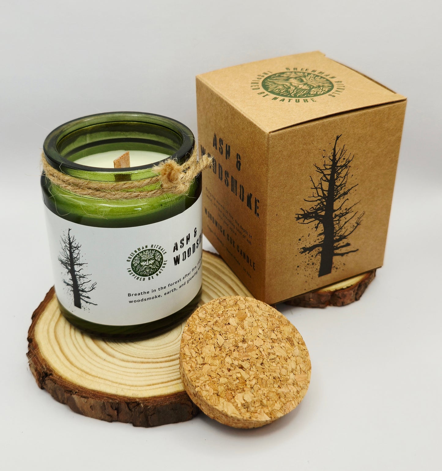 Green Man Ash & Woodsmoke Soy Wax Candle
