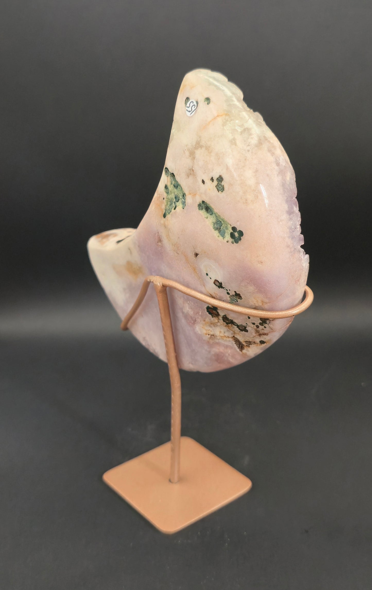 Pink Amethyst Moon on Stand