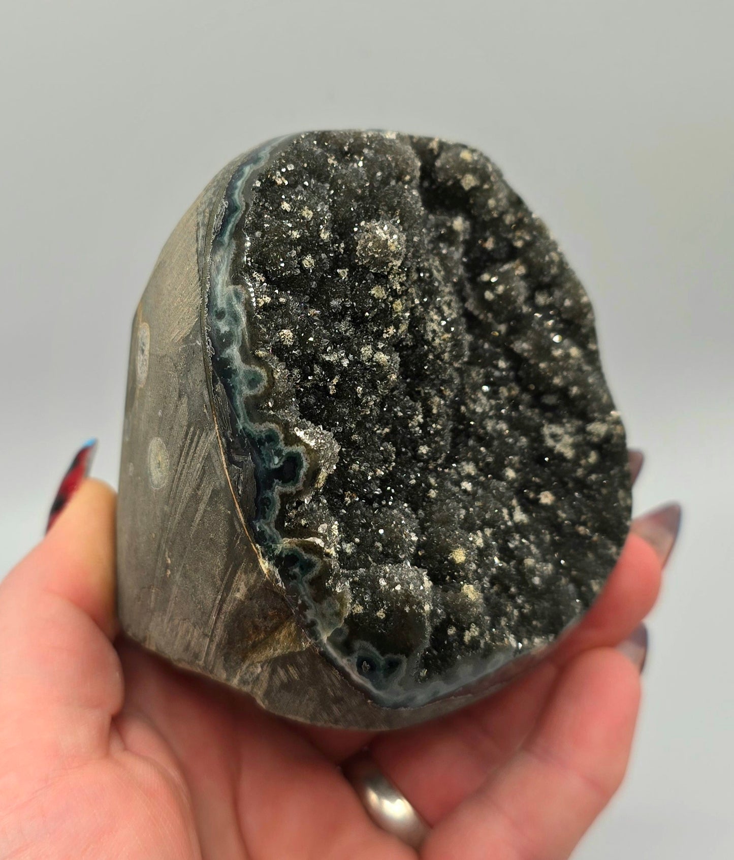 Black Amethyst Freestanding Cluster