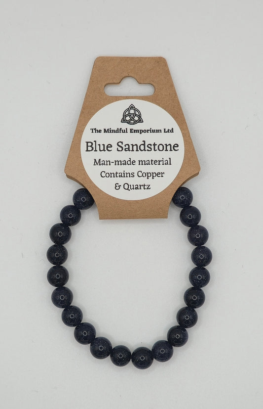 Blue Sanstone 8mm Bracelet