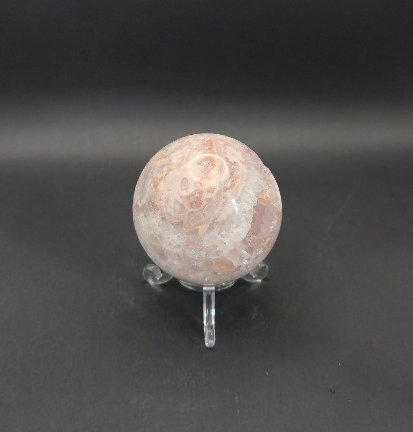 Pink Amethyst Sphere with Druzy Pocket