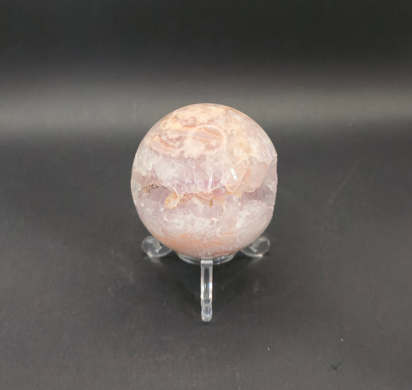 Pink Amethyst Sphere with Druzy Pocket