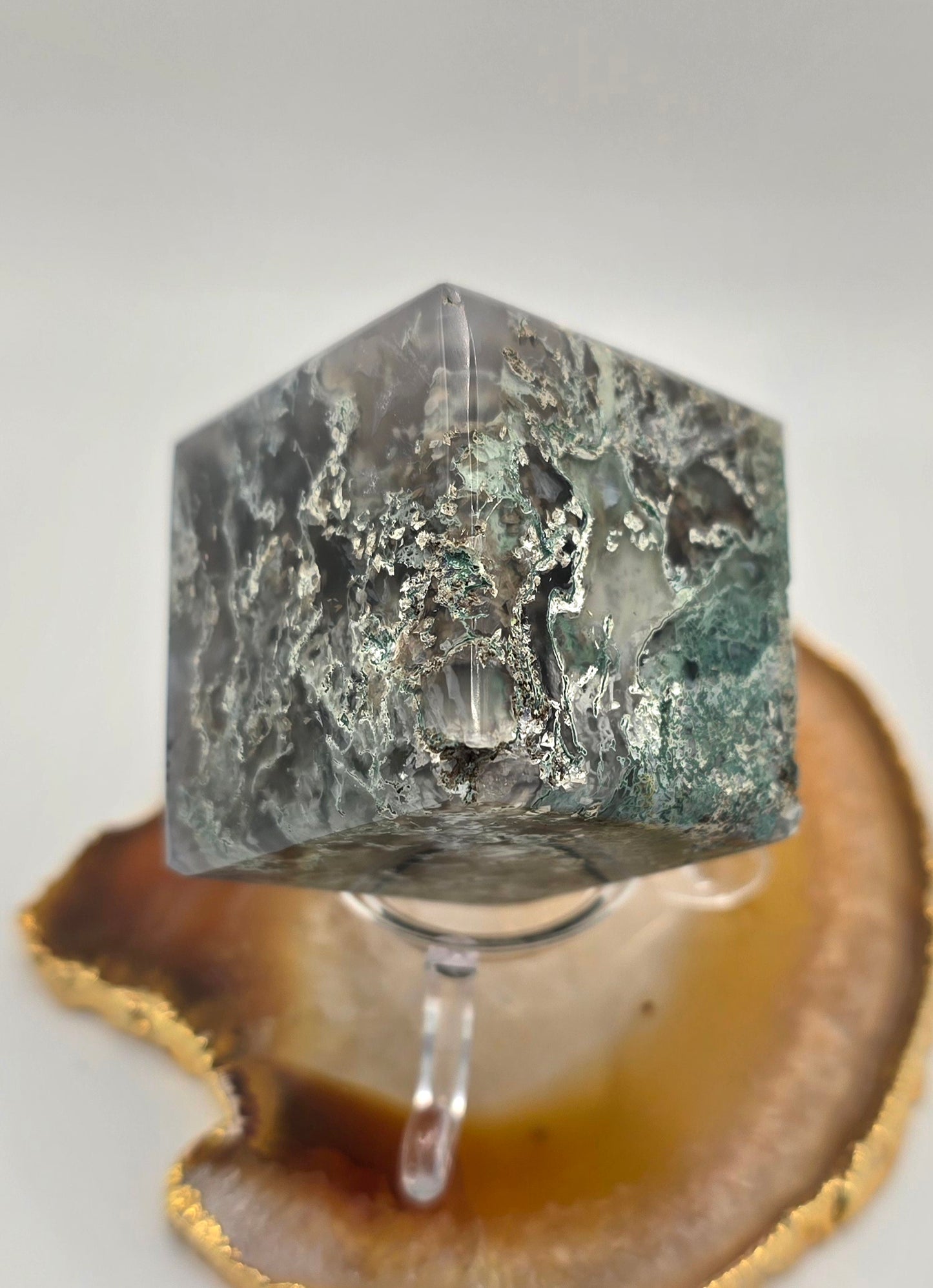 Moss Agate Cube