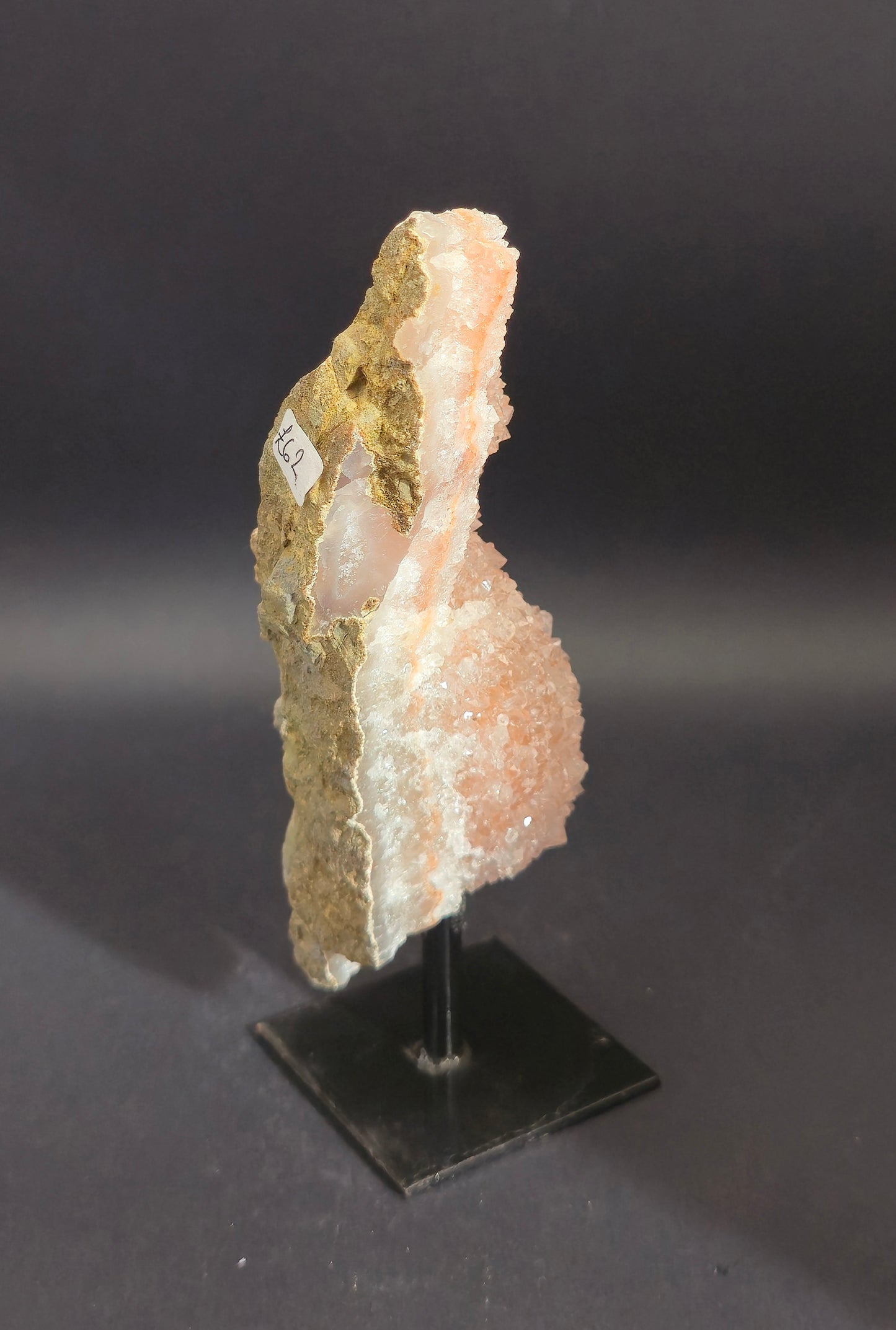 Pink Amethyst Geode segment on Stand