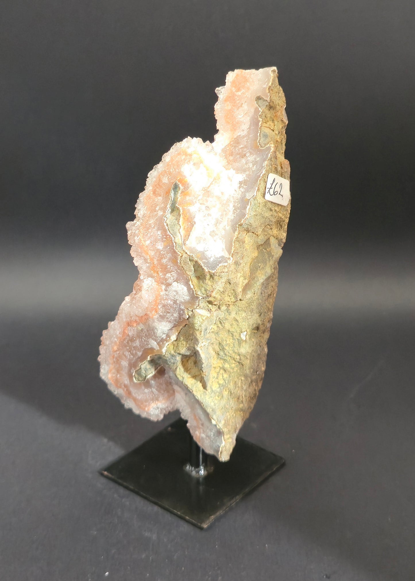 Pink Amethyst Geode segment on Stand