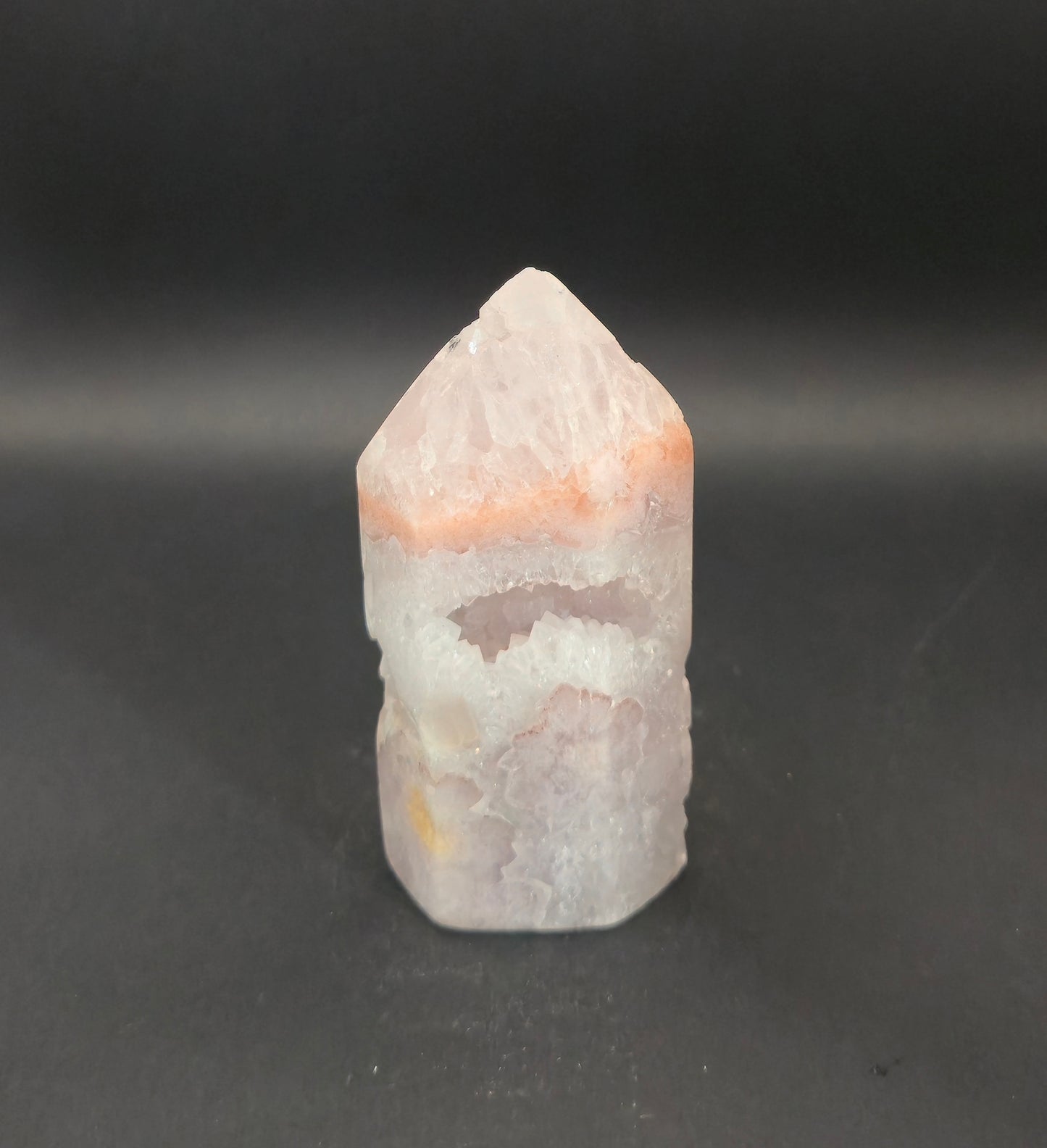 Pink Amethyst Tower with Druzy Pocket