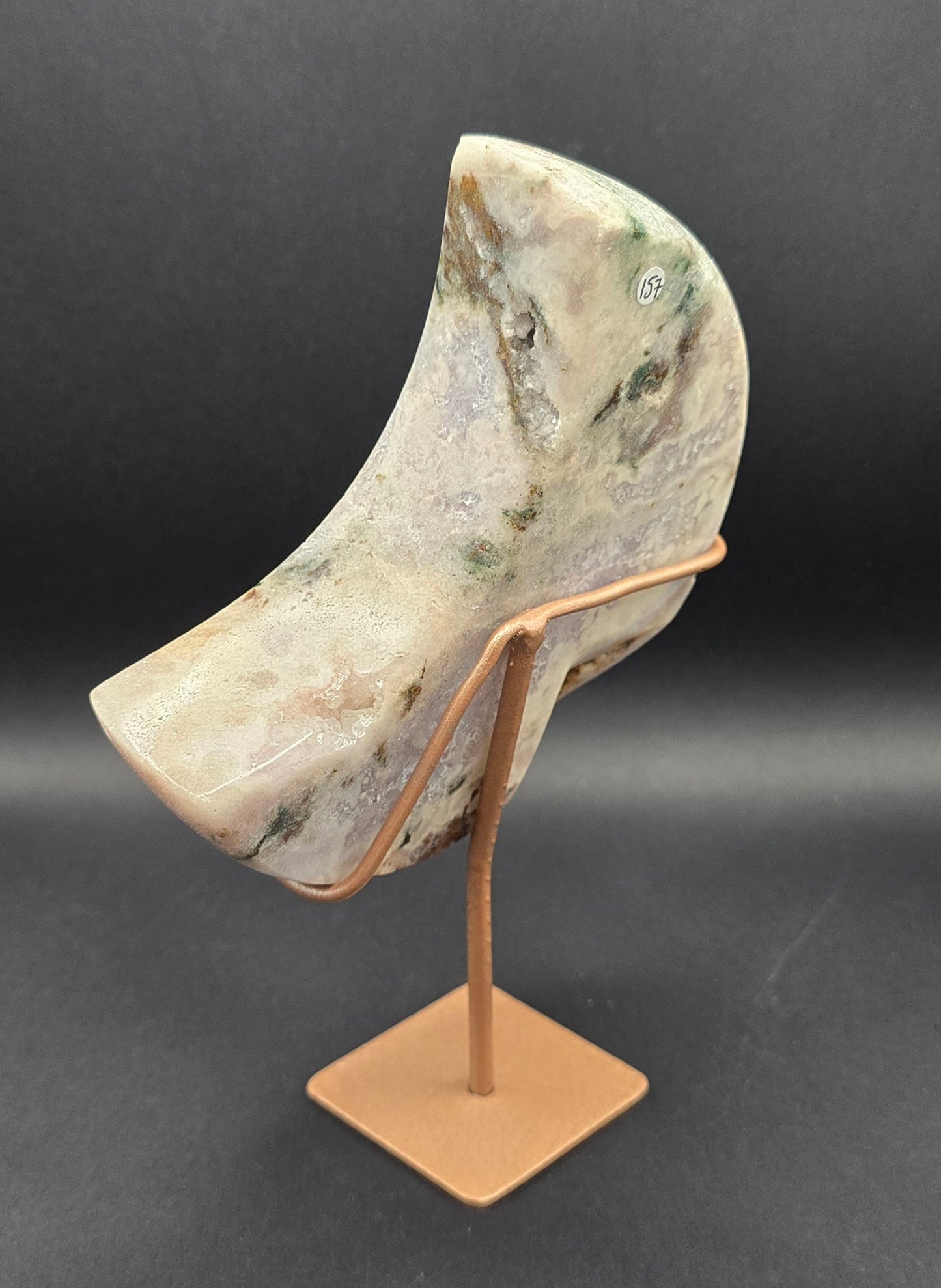 Pink Amethyst Moon on Stand