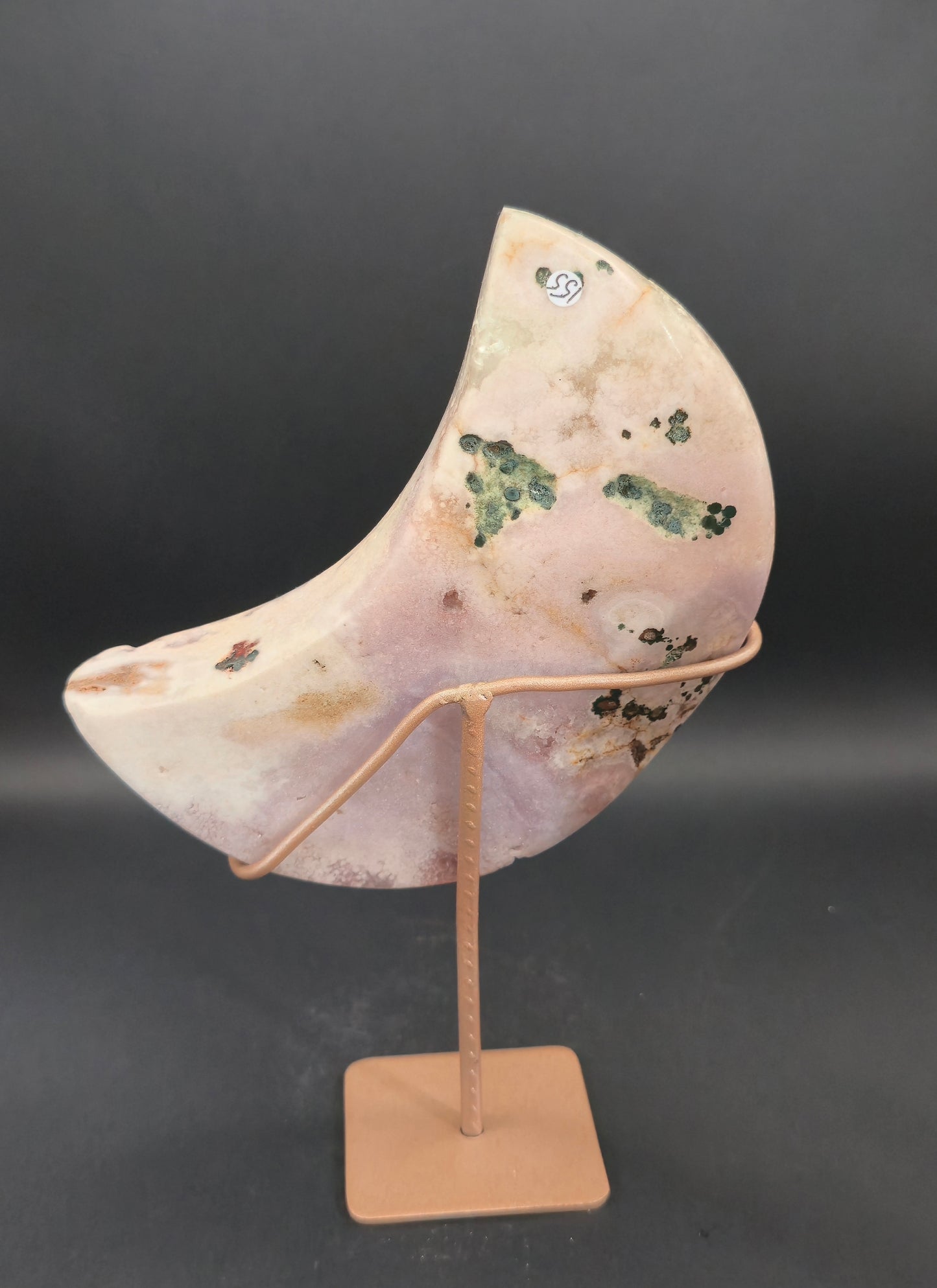 Pink Amethyst Moon on Stand