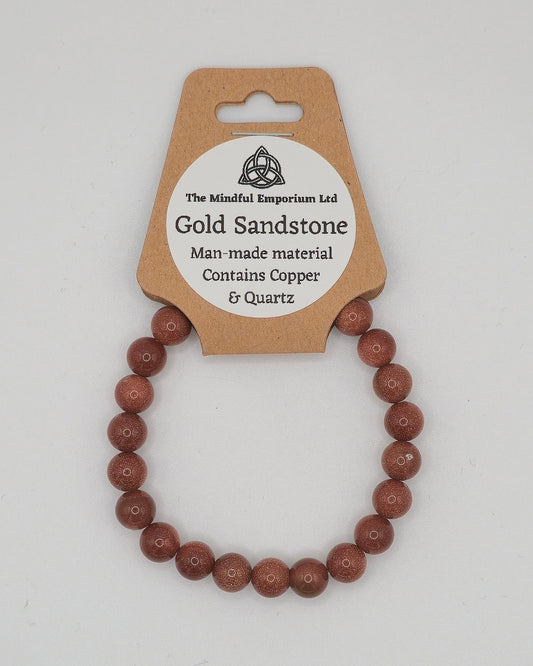 Gold Sanstone 8mm Bracelet