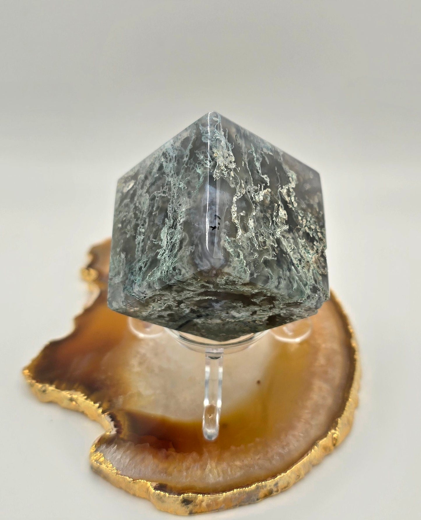 Moss Agate Cube