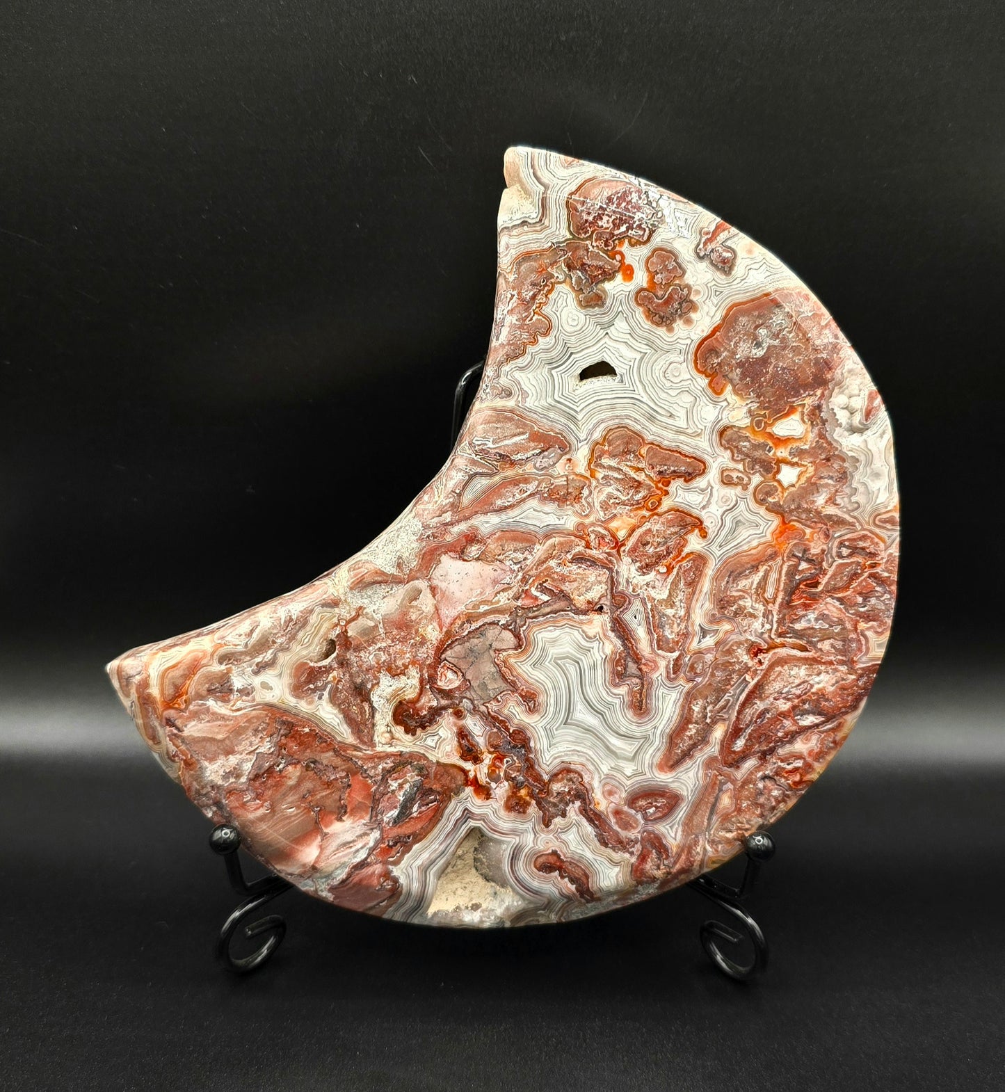 Large Mexican Lace Agate Moon