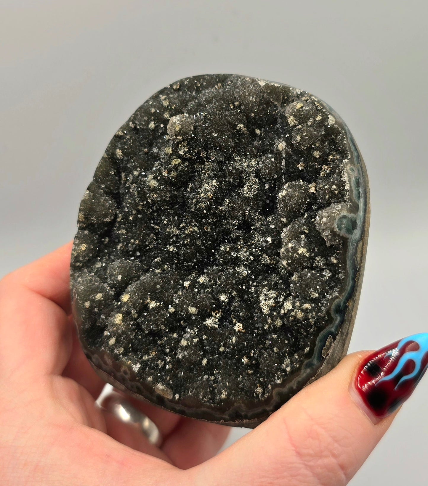 Black Amethyst Freestanding Cluster