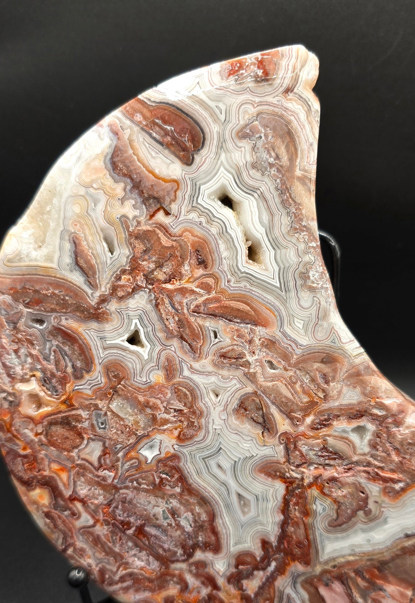 Large Mexican Lace Agate Moon
