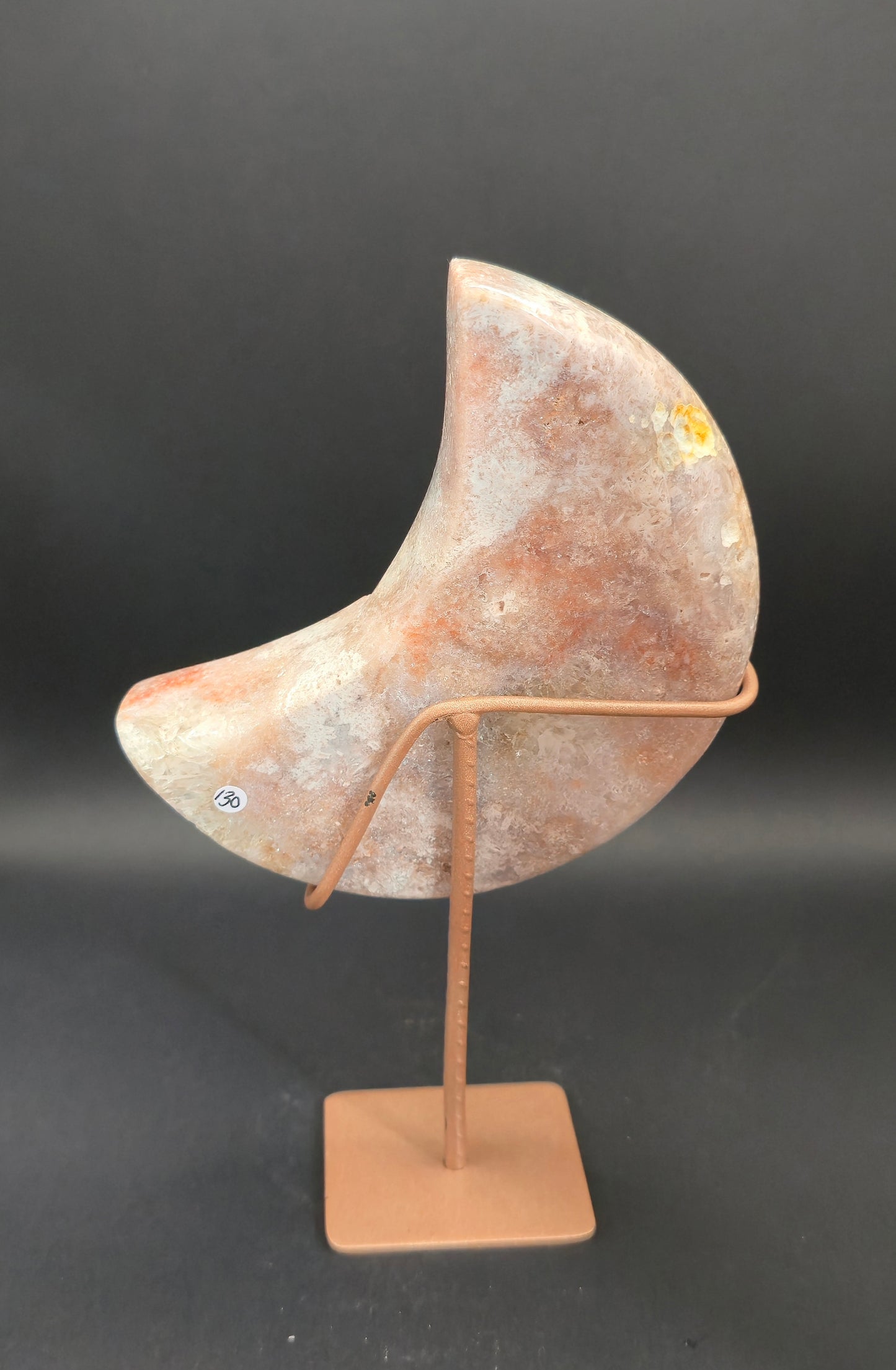 Pink Amethyst Moon on Stand