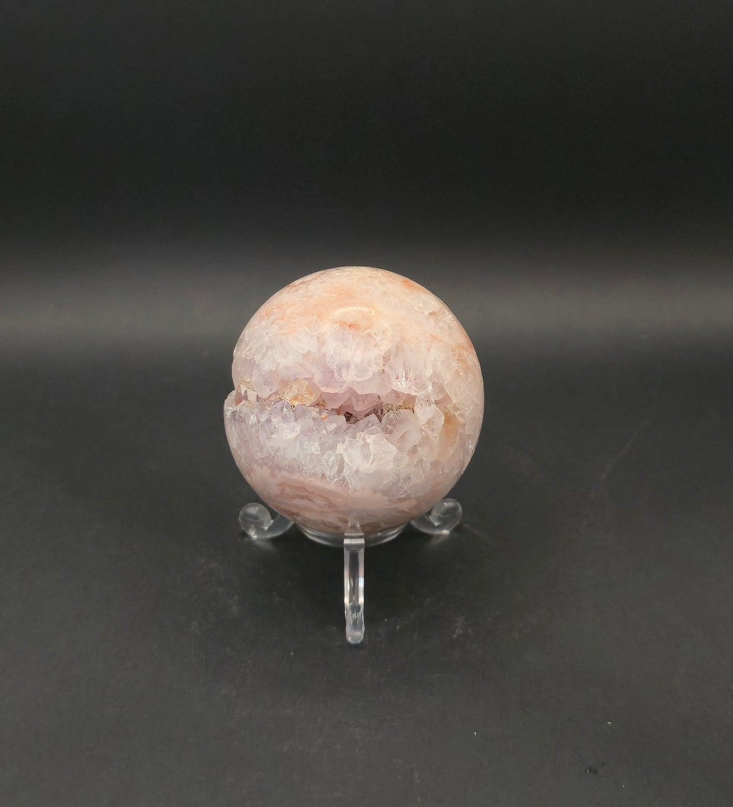 Pink Amethyst Sphere with Druzy Pocket