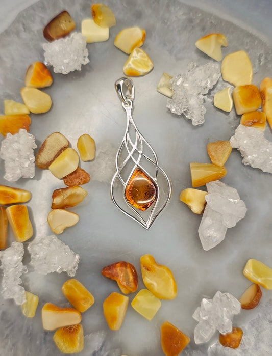 925 Silver & Baltic Amber Pendant
