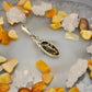 925 Silver & Baltic Amber - Celtic Pendant (Green Amber)