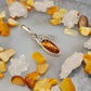 925 Silver & Baltic Amber - Celtic Pendant (Cognac)