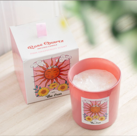 The Sun Tarot Crystal Candle