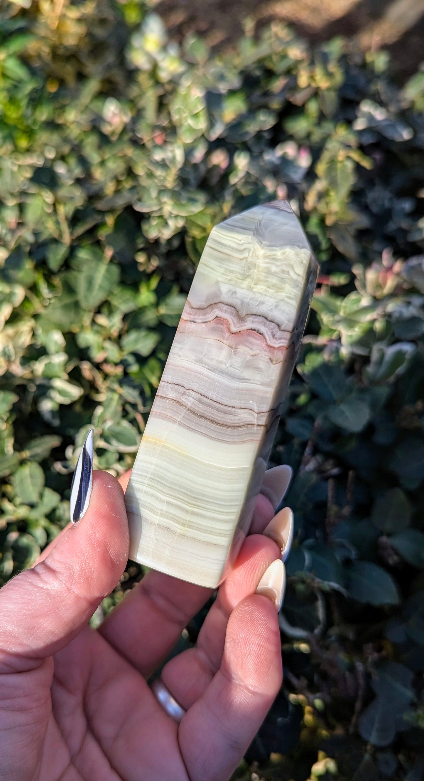 Pink Banded Onyx Tower