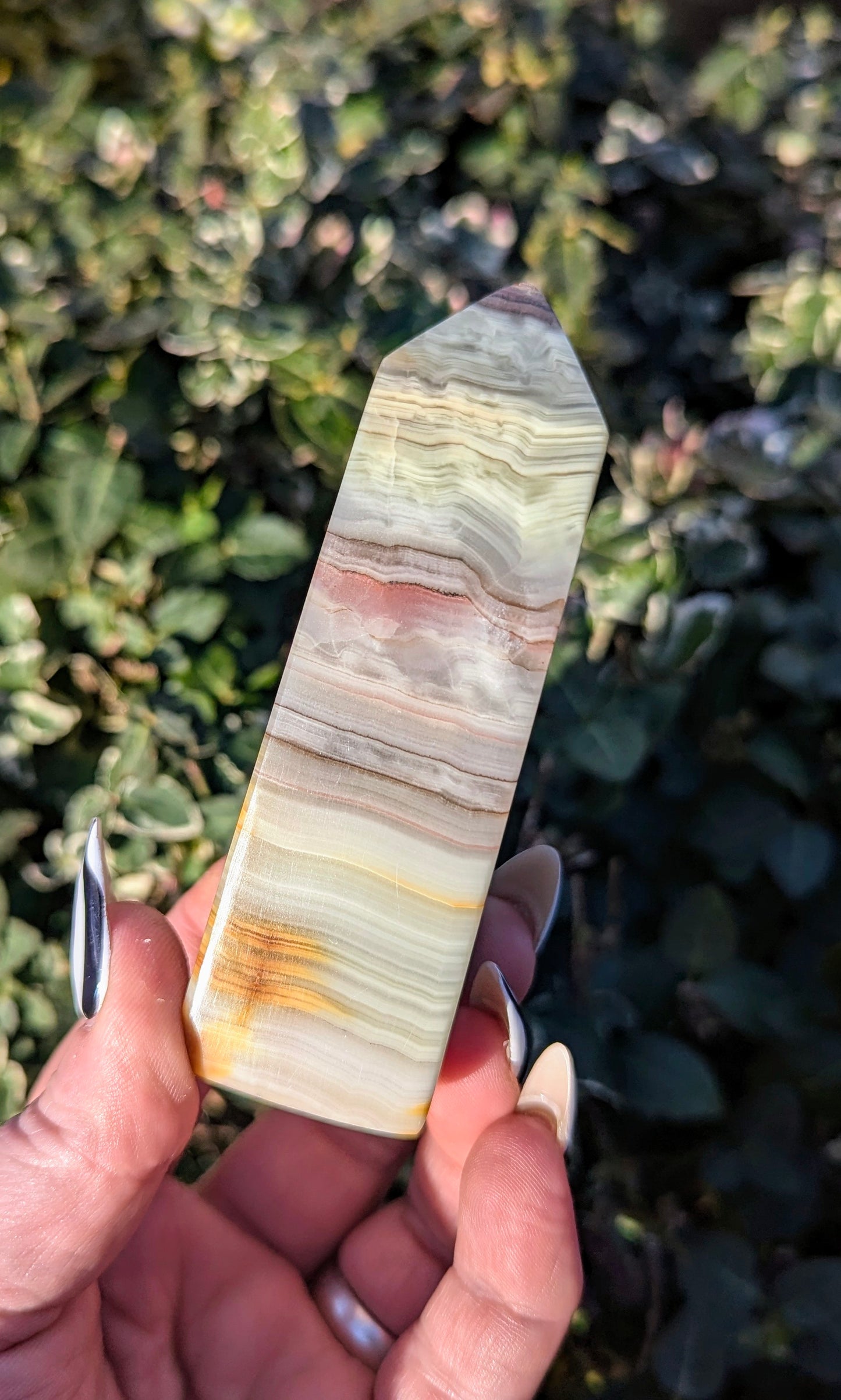 Pink Banded Onyx Tower