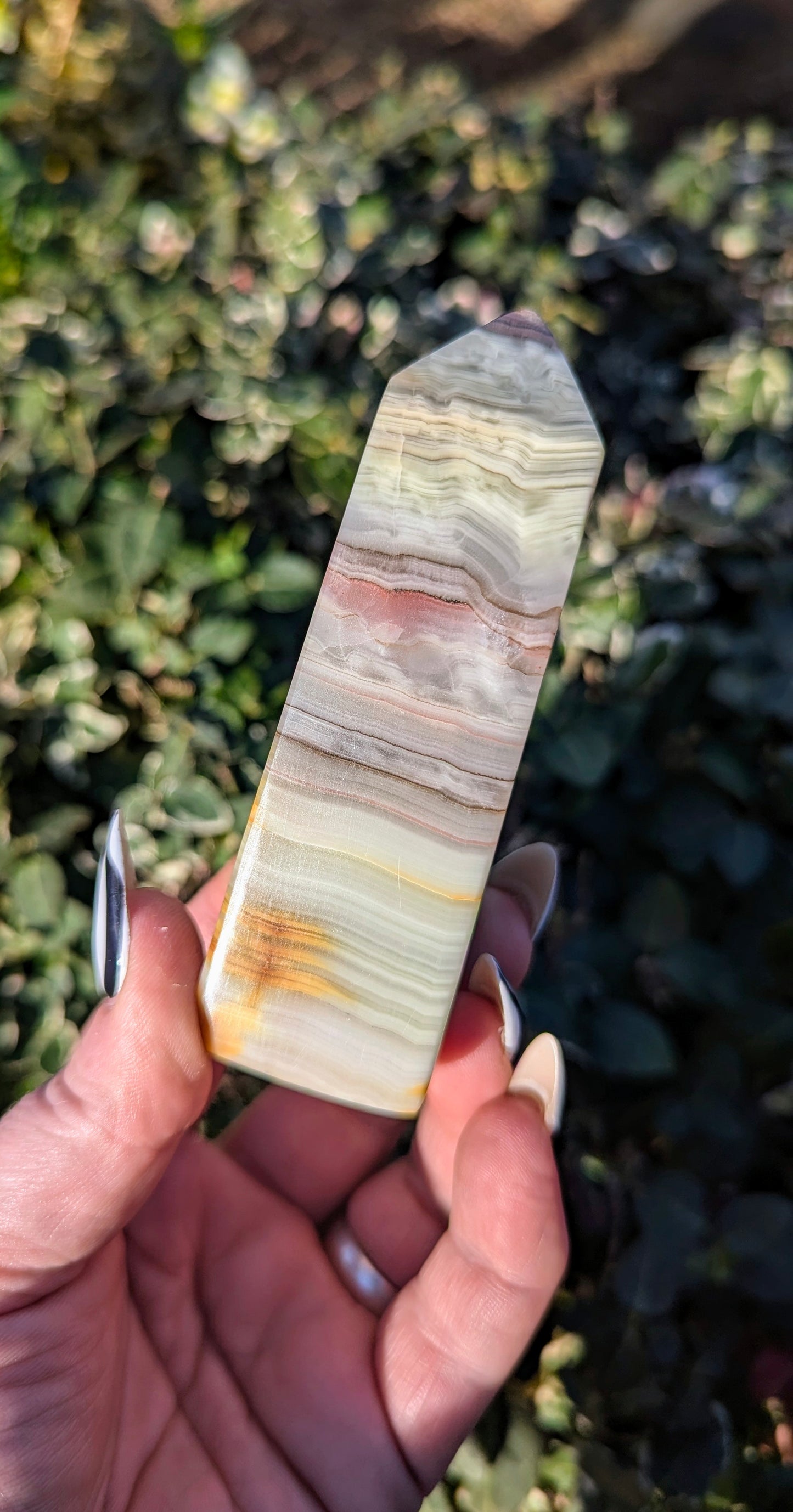 Pink Banded Onyx Tower