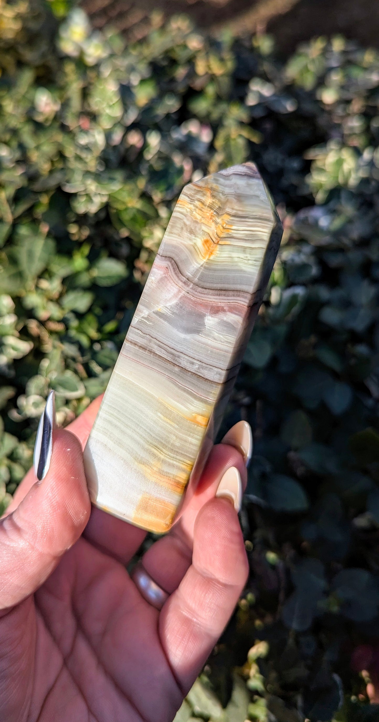 Pink Banded Onyx Tower