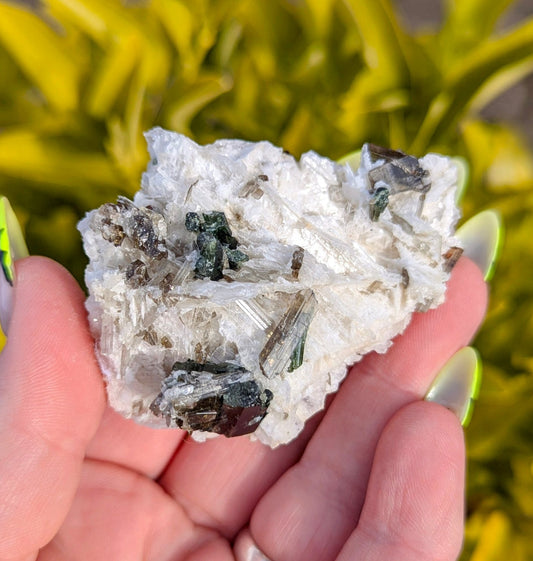 Epidote on Calcite Specimen