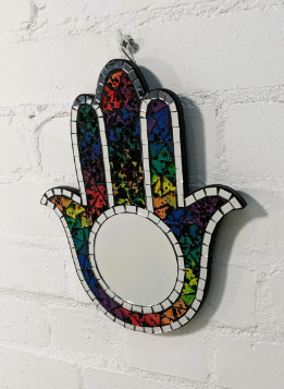 Hamsa Mosaic Hand Mirror - Fair Trade