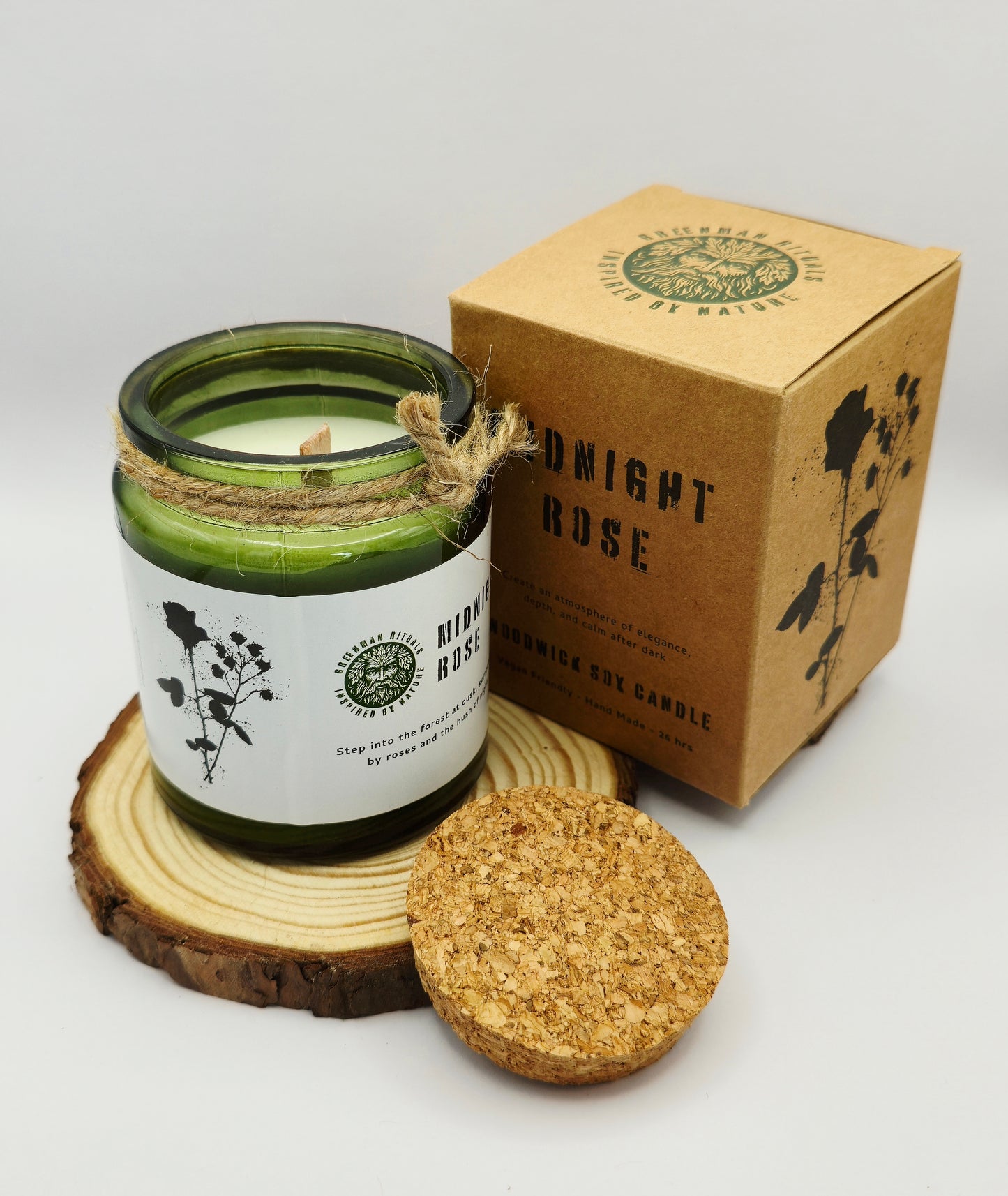 Green Man Midnight Rose Soy Wax Candle