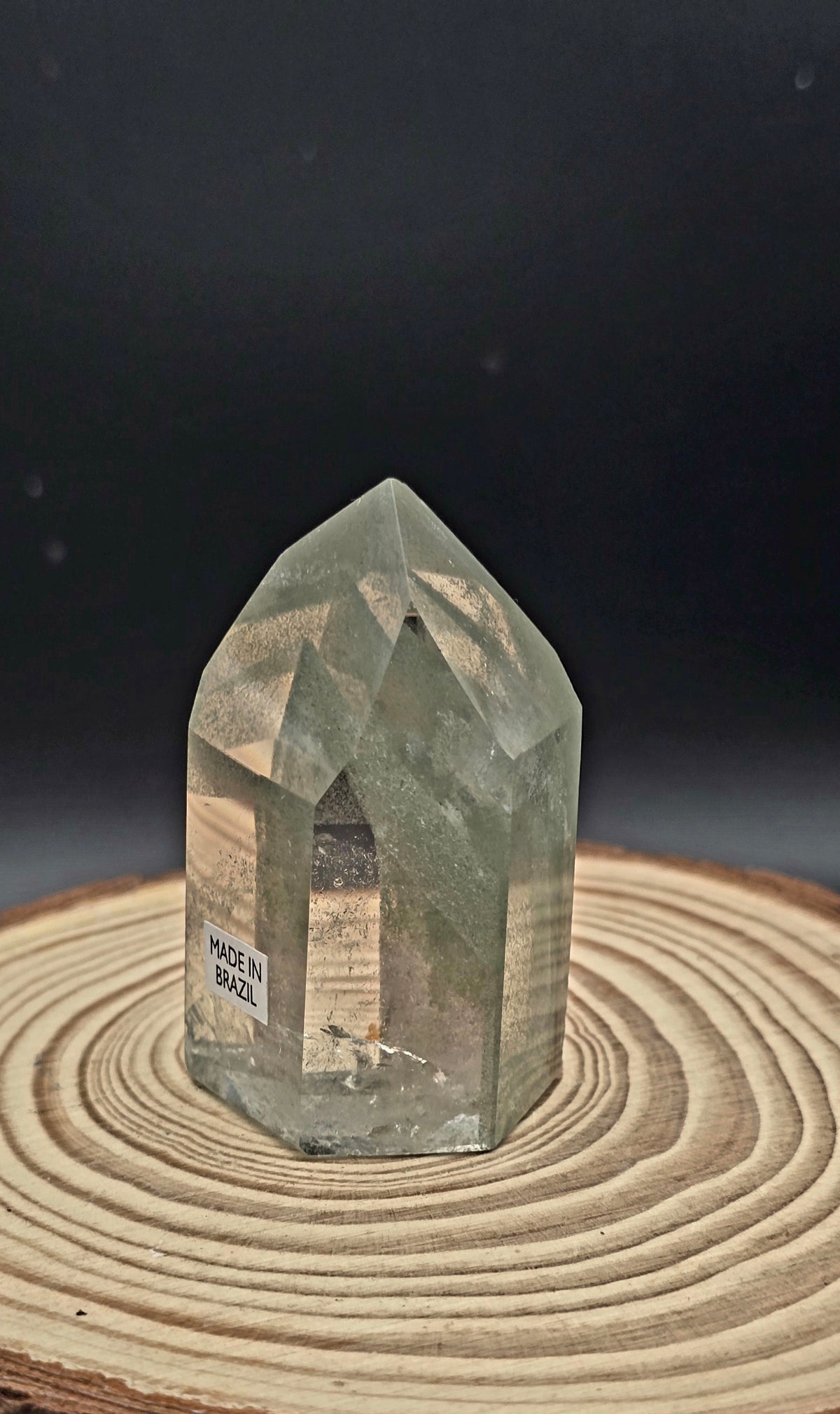 Brazilian Chlorite tower (Clear Quartz with Chlorite inclusions)