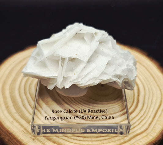 Rose Calcite (UV Reactive) specimen