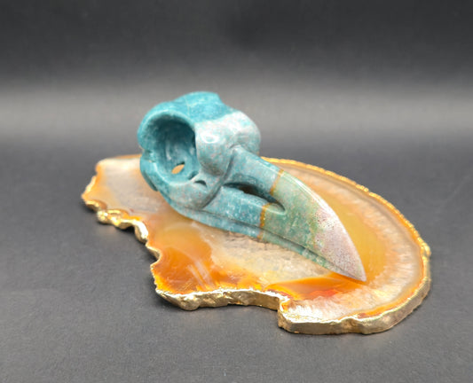 Ocean Jasper Raven Skull