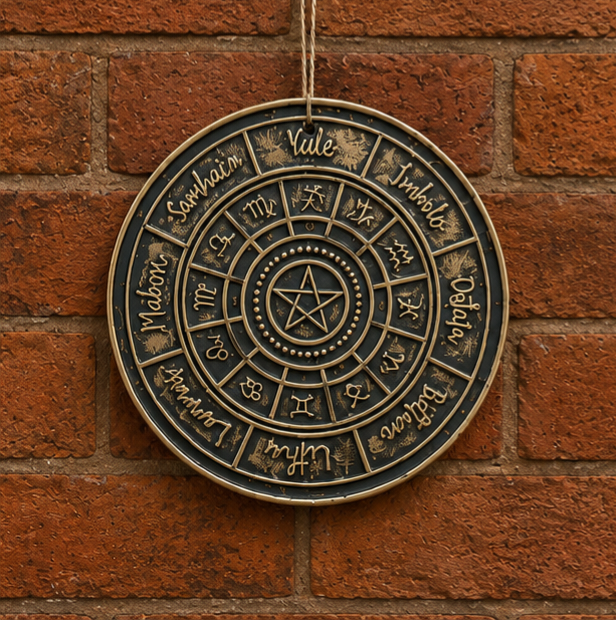 Wheel of the year Terracotta wall plaque