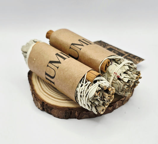 10cm White Sage & Cinnamon Smudge Stick