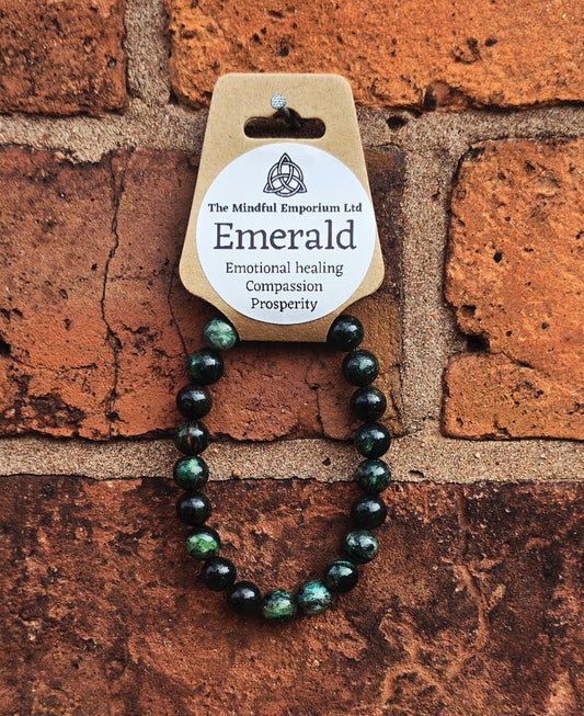 Emerald 8mm Crystal Bracelet