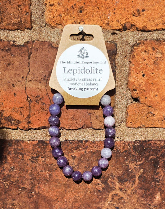 Lepidolite 8mm Crystal Bracelet
