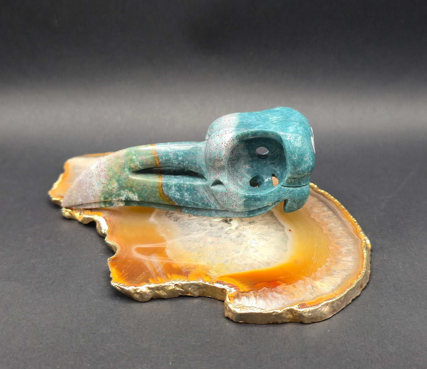 Ocean Jasper Raven Skull