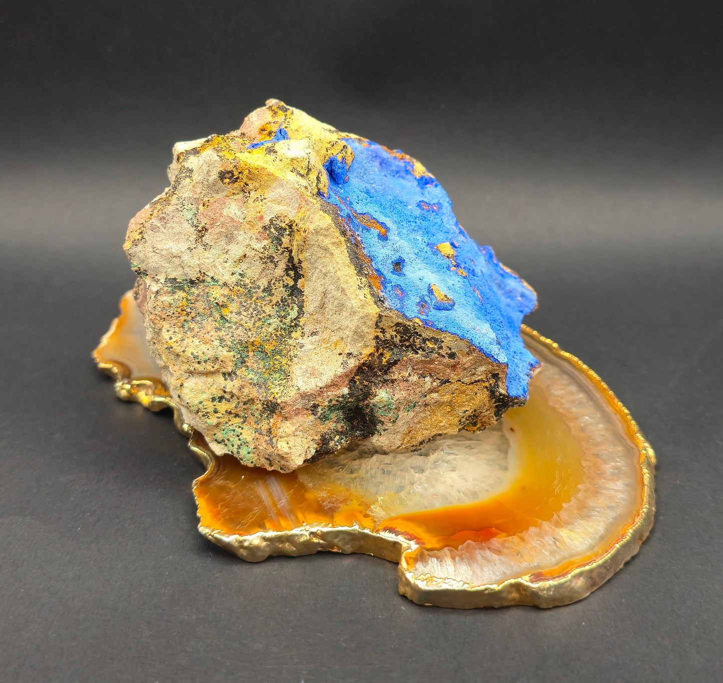 Crystallised Azurite with Malachite