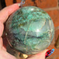 Rare Turquoise in Quartz Sphere