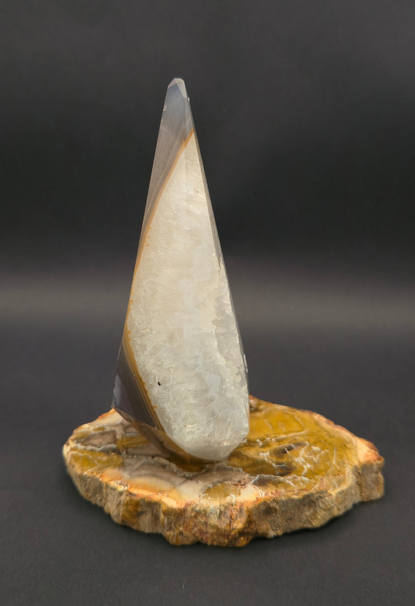 Agate Diamond with Druzy Pocket