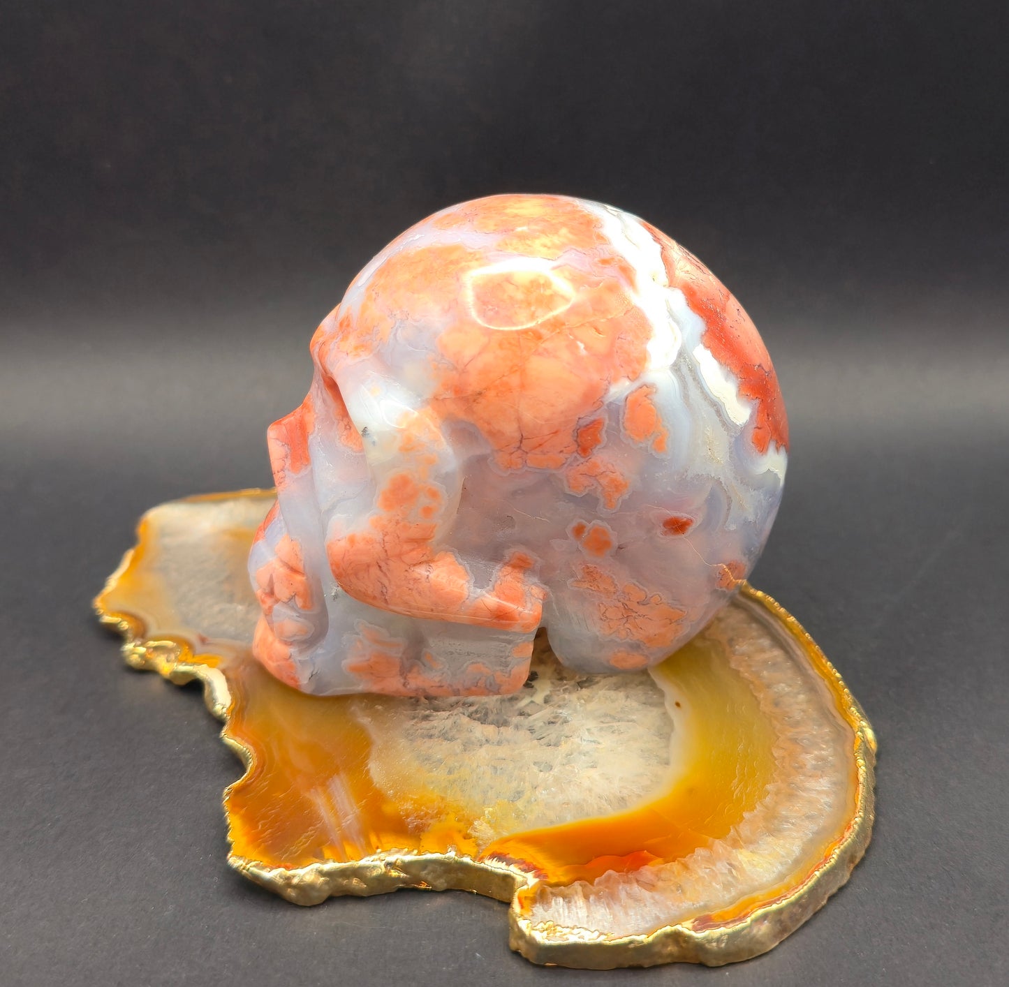 Pink Agate Skull