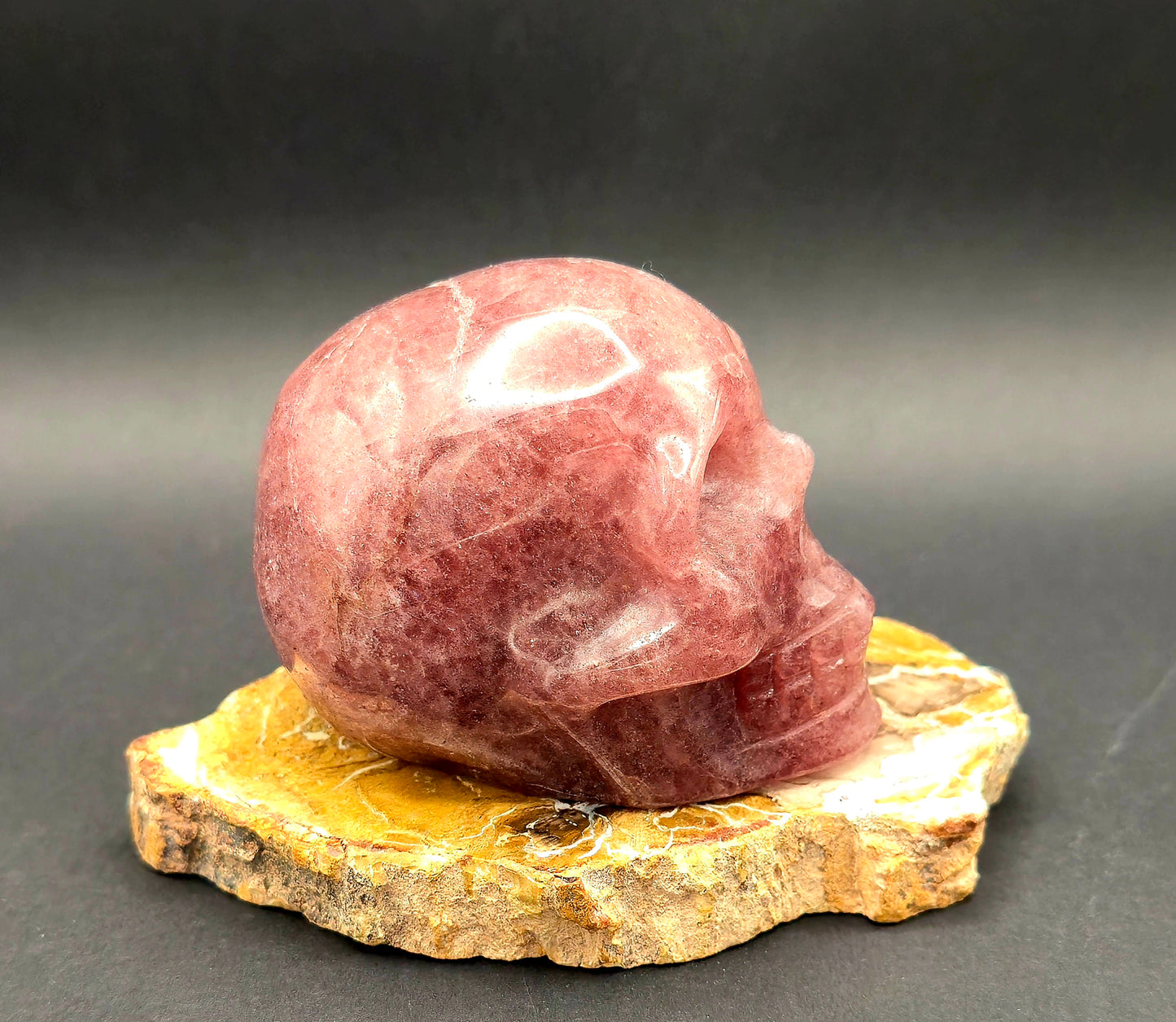 Strawberry Quartz Skull