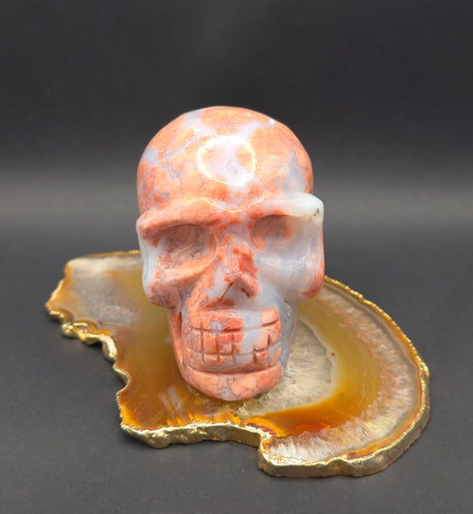 Pink Agate Skull